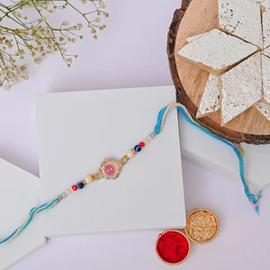 Sacred Hamsa Rakhi with Kaju Katli