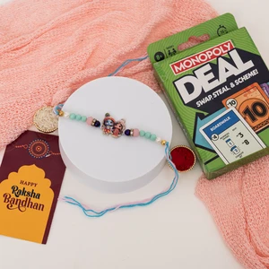 Radha Krishna Rakhi with Fun Game Gift Set