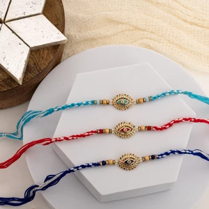 Elegant Evil Eye Rakhi with Kaju Katli Gift Box-Set of 3 Rakhi to Canada