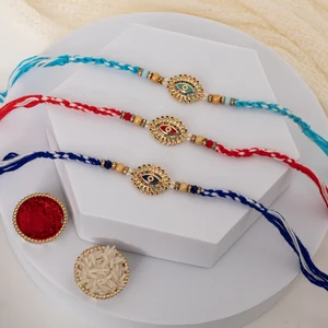 Premium Evil Eye Designer Rakhi Trio-Set of 3 Rakhi to Canada