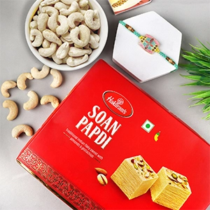 Fascinating Rakhi with Sweet & Cashews