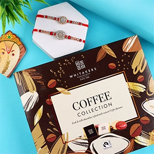 Premium Diamond Rakhi Set with Dark and Milk Chocolate