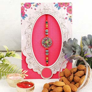 Beauteous Rakhi Set with Almond - Rakhi to Ireland