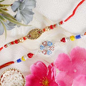 IK Onkar Floral Rakhi Set - Rakhi to Netherlands