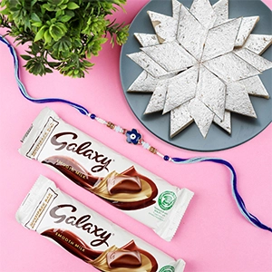 Evil Eye Rakhi with Kaju Katli & Chocolates - For France