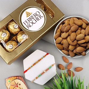 Delightful 2 Rakhi with Ferrero & Almond