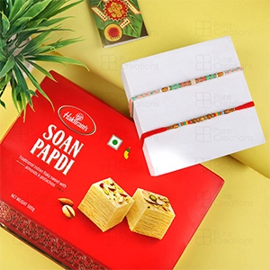 Designer Rakhi Set Sweet Hamper