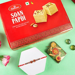 Traditional Rakhi Set with Soan Papdi