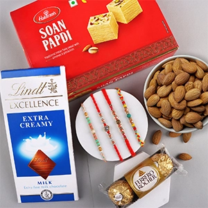 Set of 4 Family Rakhi Hamper For Netherlands-Rakhi to Netherlands
