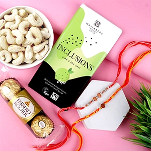Alluring Rakhi Set with Chocolate & Cashew