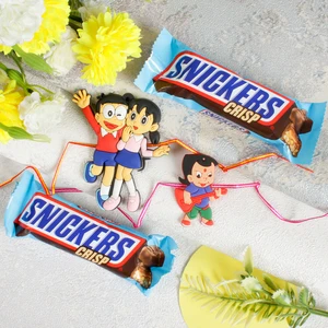 Funny Kids Rakhi with Snicker Chocolates