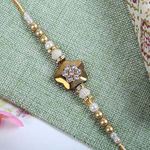 Golden Diamond Zardosi Rakhi