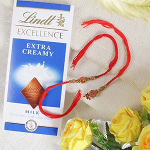 Fancy Bhaiya Bhabhi Rakhi with Lindt Bar