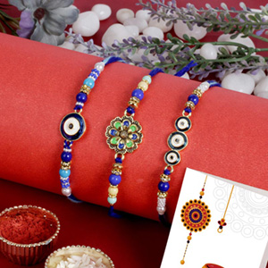 Three Beautiful Rakhi Set to Spain