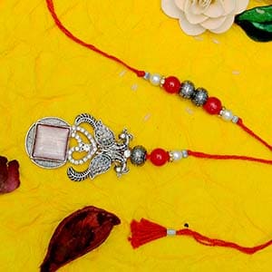 Silver Gleam Rakhi Duo - For USA