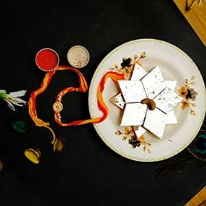 Captivating Rakhi With Kaju Katli