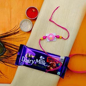 Kids Delight Rakhi With Dairy Milk - Cartoon Rakhi to USA