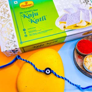 Evil Eye Rakhi With Kaju Katli