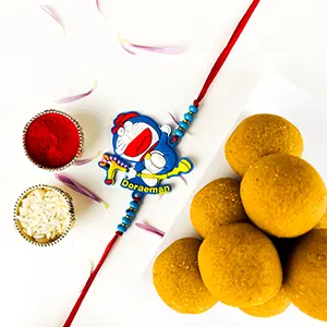 Doraeman Rakhi with Besan Ladoo