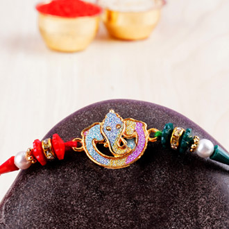 Angelic Pearl Ganesha Rakhi