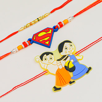 Pearl & Kids Cartoon 3 Rakhi Set
