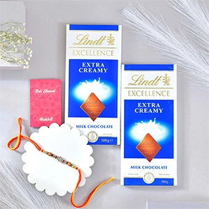 Single Hamsa Rakhi with Lindt Chocolates