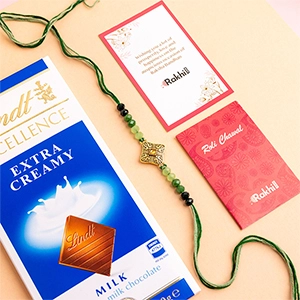 Alluring Single Rakhi with Lindt Excellence Chocolate