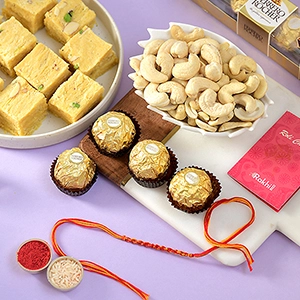 Thread Rakhi with Gourmet Hamper
