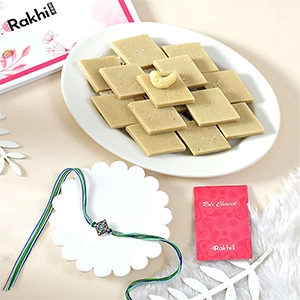 Radiant Rakhi with Kaju katli