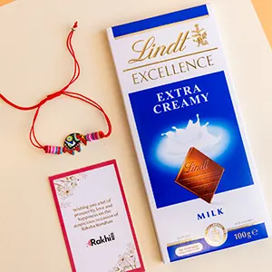 Cute Elephant Kids Rakhi With Lindt Chocolate