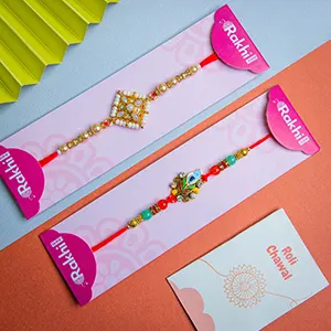 Floral Set of 2 Rakhis for Brother