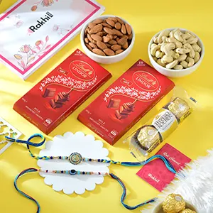 Set of Bhai Rakhi With Gourmet Hamper