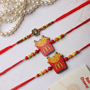 Bhaiya Rakhi With 2 Kids Rakhi - Set of 3 Rakhi to New Zealand