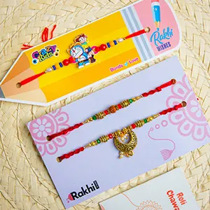 Set of 2 Bhai Rakhi with Kids Rakhi