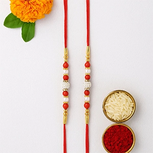 Ethinic Pearl Rakhi Set of 2