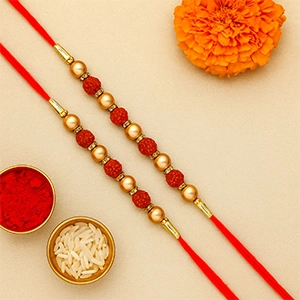 Devotional Rudraksh Rakhi Set of 2