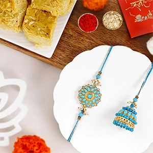 Meenakari Lumba Rakhi & Soan Papdi Delight