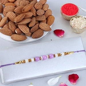 Sneh Nityam Creation Regular Ethnic Pearl Rakhi with Almonds