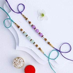 Sneh Nityam Creation Regular Ethnic Pearl Rakhi set of 2