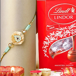 Artisan Affection Ethnic Rakhi N Lindt Mini Balls