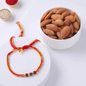 FNP 3 Rudraksha Rakhi With Almonds 200 g