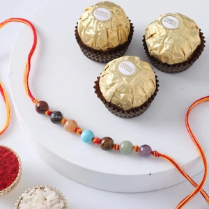 FNP Chakra Stone Rakhi With Ferrero Rocher 3 pcs