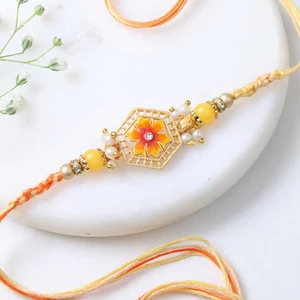 FNP Orange Designer Rakhi