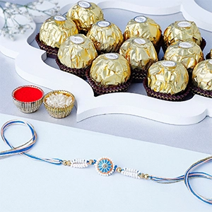 The Royal Elegance Meenakari Rakhi N Ferrero Delight