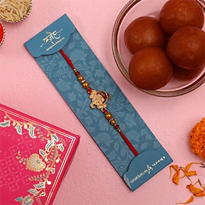 Ganesha Face Kids Rakhi And Gulab Jamun Exp