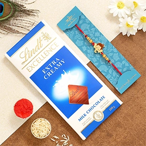 Long Trunk Bal Ganesha Kids Rakhi And Lindt Exp