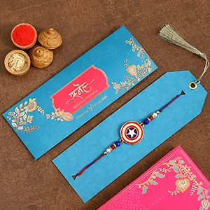 Superhero Captain America Rakhi For Kids Exp - For Qatar