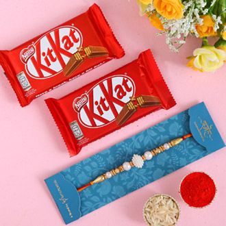 Elegant Pearl Mauli Rakhi And Lindt