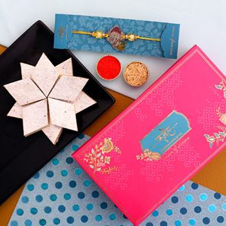 Divine Bal Ganesha Kids Rakhi And Kaju Katli
