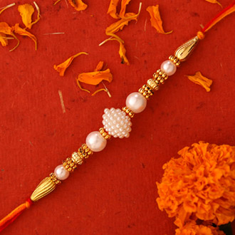 Elegant Pearl And Mauli Rakhi - Qatar